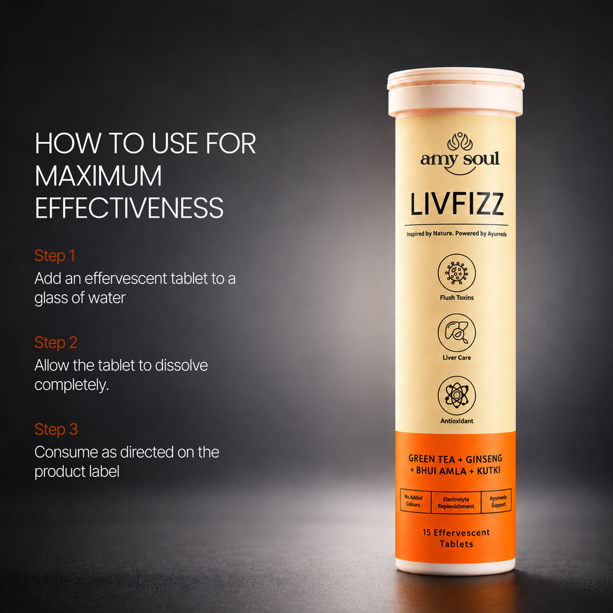 LivFizz – Ayurvedic Hangover Relief & Liver Detox Effervescent Tablets (15 Tabs)