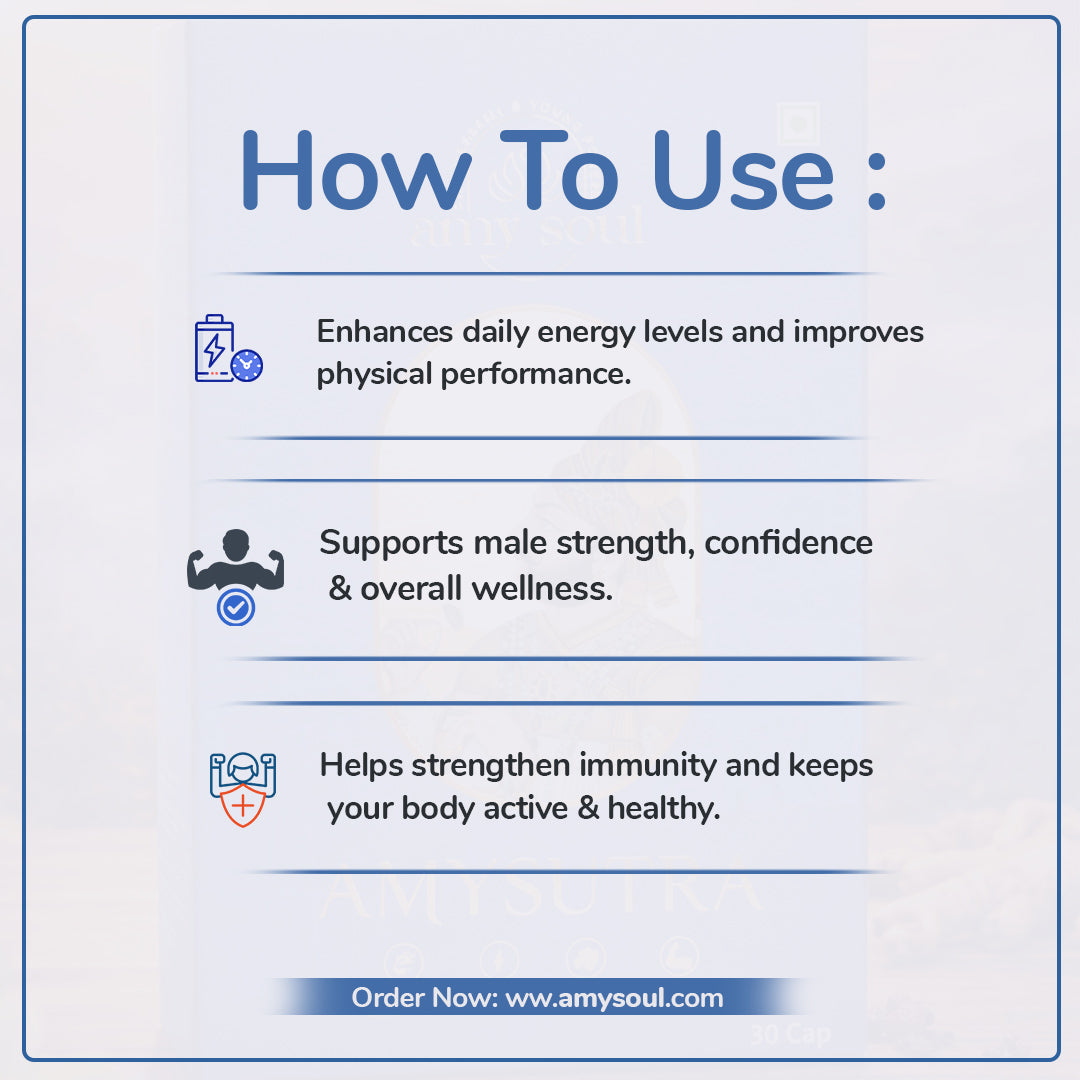 Amy Soul Amysutra | Ayurvedic Wellness Capsules for Energy, Stamina & Immunity | 30 Capsules