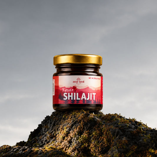 Kesar Yukt Shilajit – Himalayan Shilajit with Saffron for Strength, Energy & Vitality (20g)