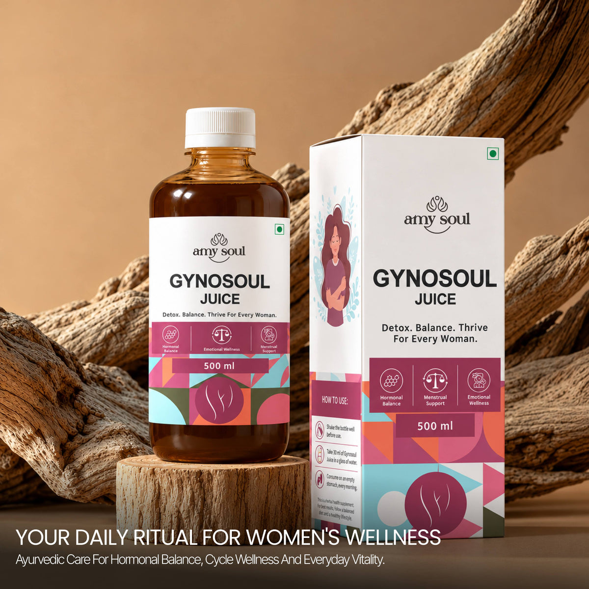 Gynosoul Juice – Ayurvedic Hormonal Balance & Wellness Tonic for Women (500ml)