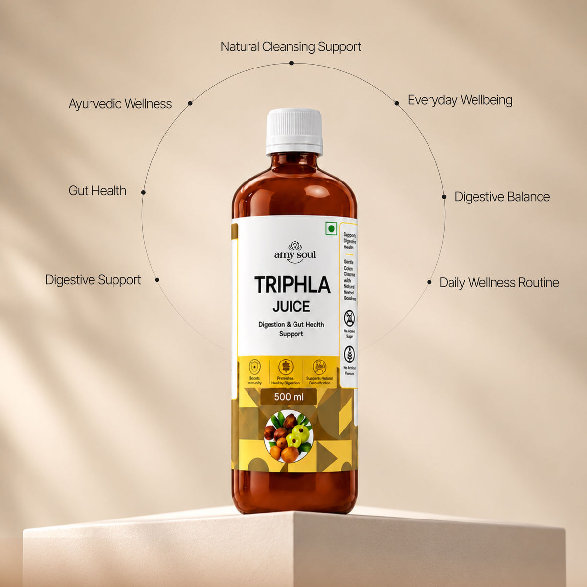 Amy Soul Triphla Juice – 500ml | Digestion & Gut Health Support | Ayurvedic Detox Drink