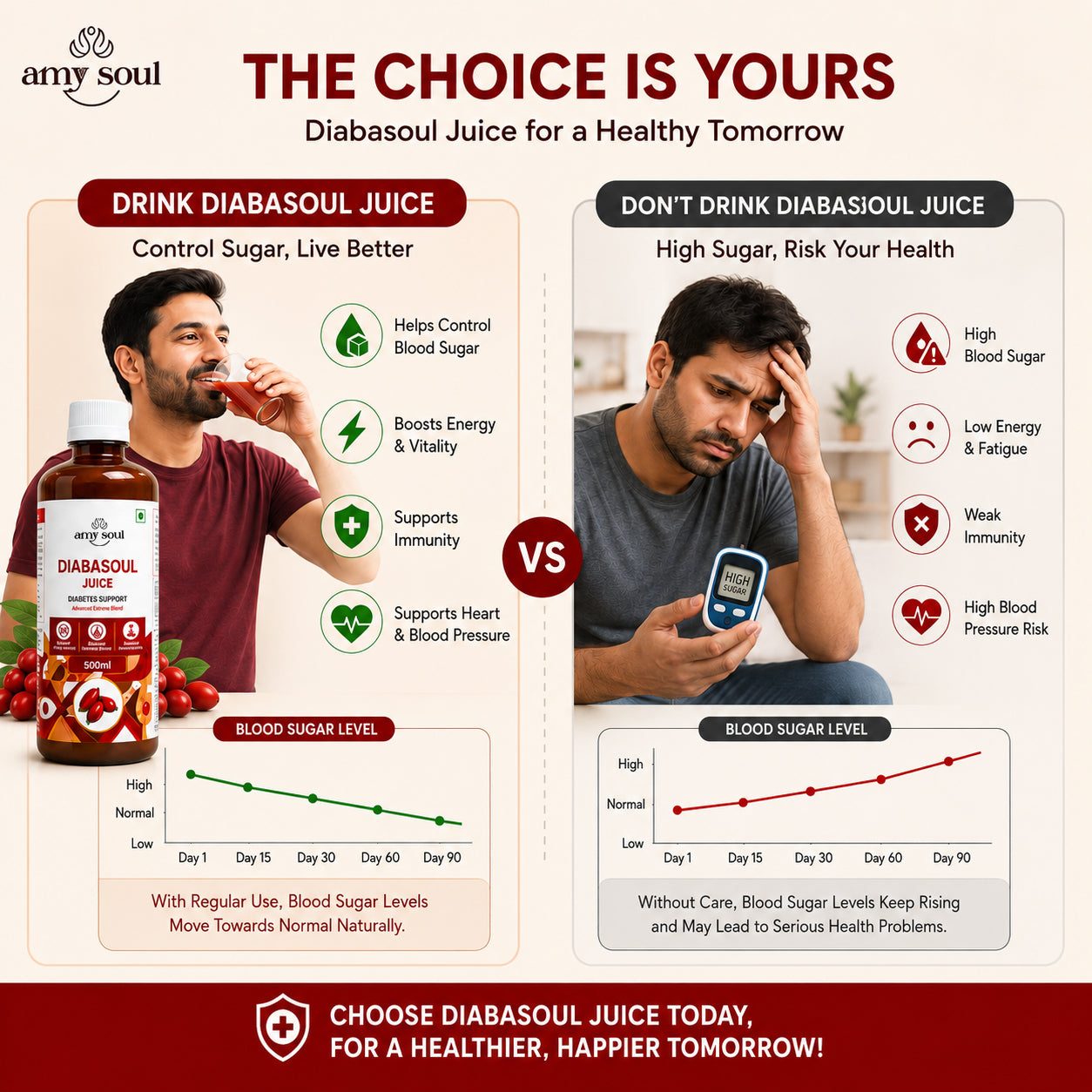 Amysoul Diabasoul Juice – Advanced Berberine Blend for Diabetes Support | 500ml