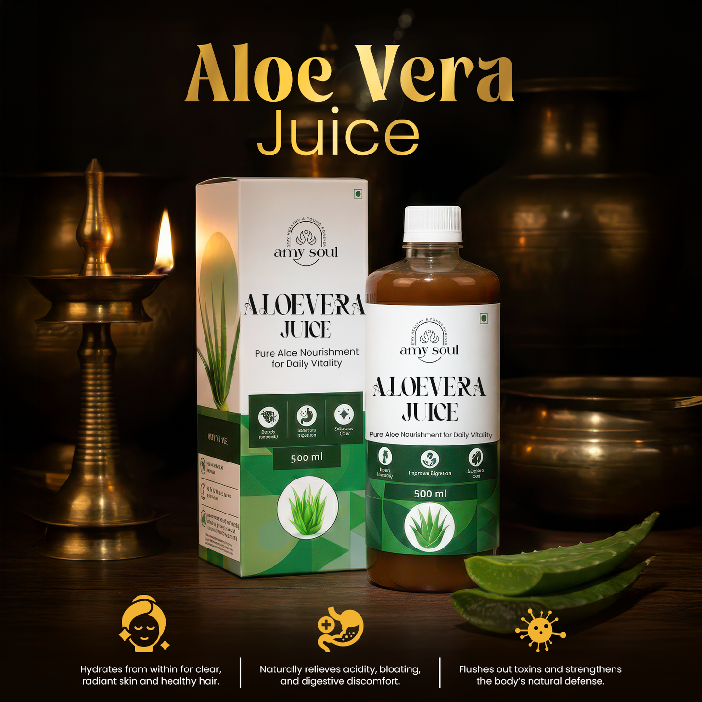 Amy Soul Aloe Vera Juice – Pure Aloe Nourishment for Daily Vitality (500 ml)