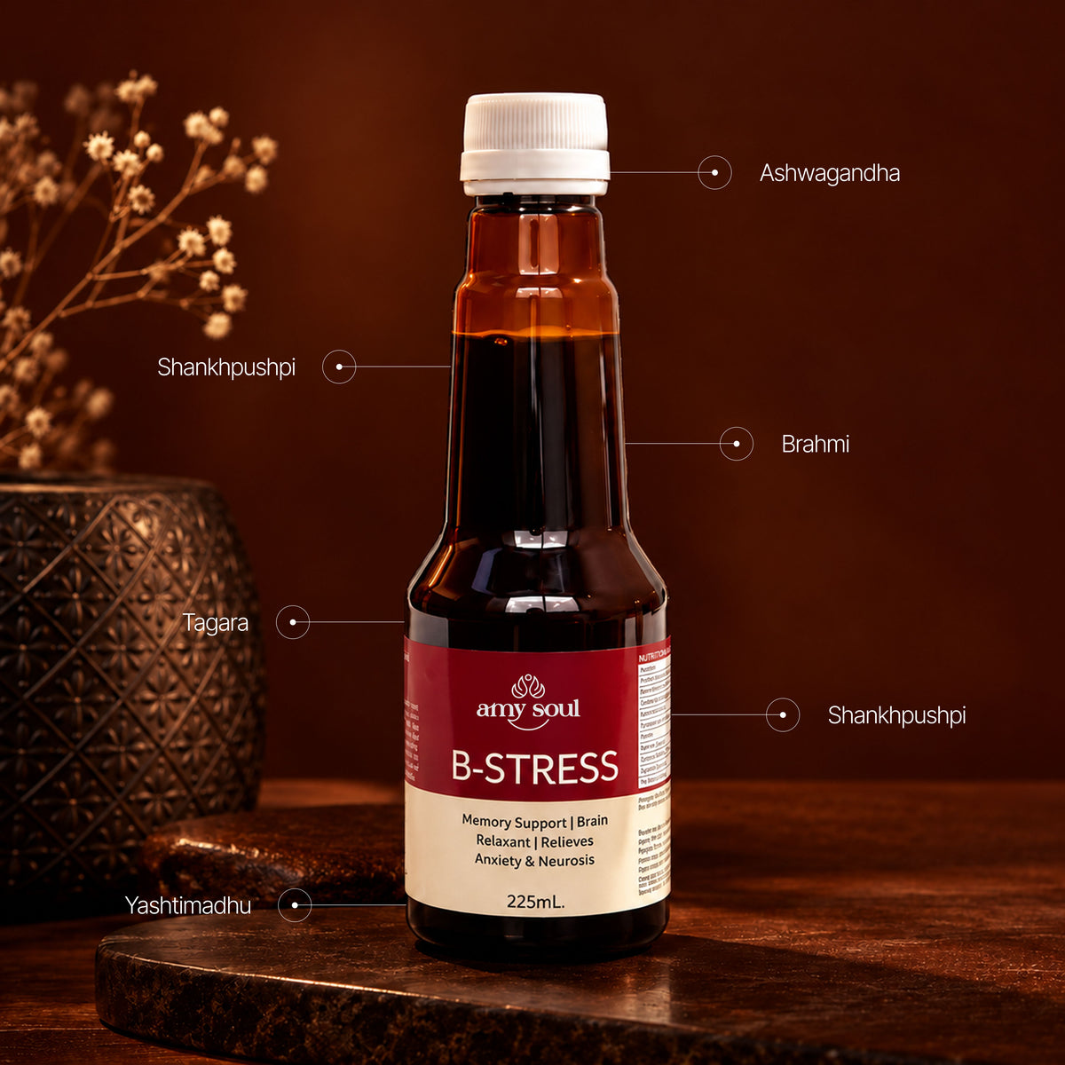 B-Stress – Ayurvedic Brain Tonic for Stress Relief, Memory & Mental Relaxation