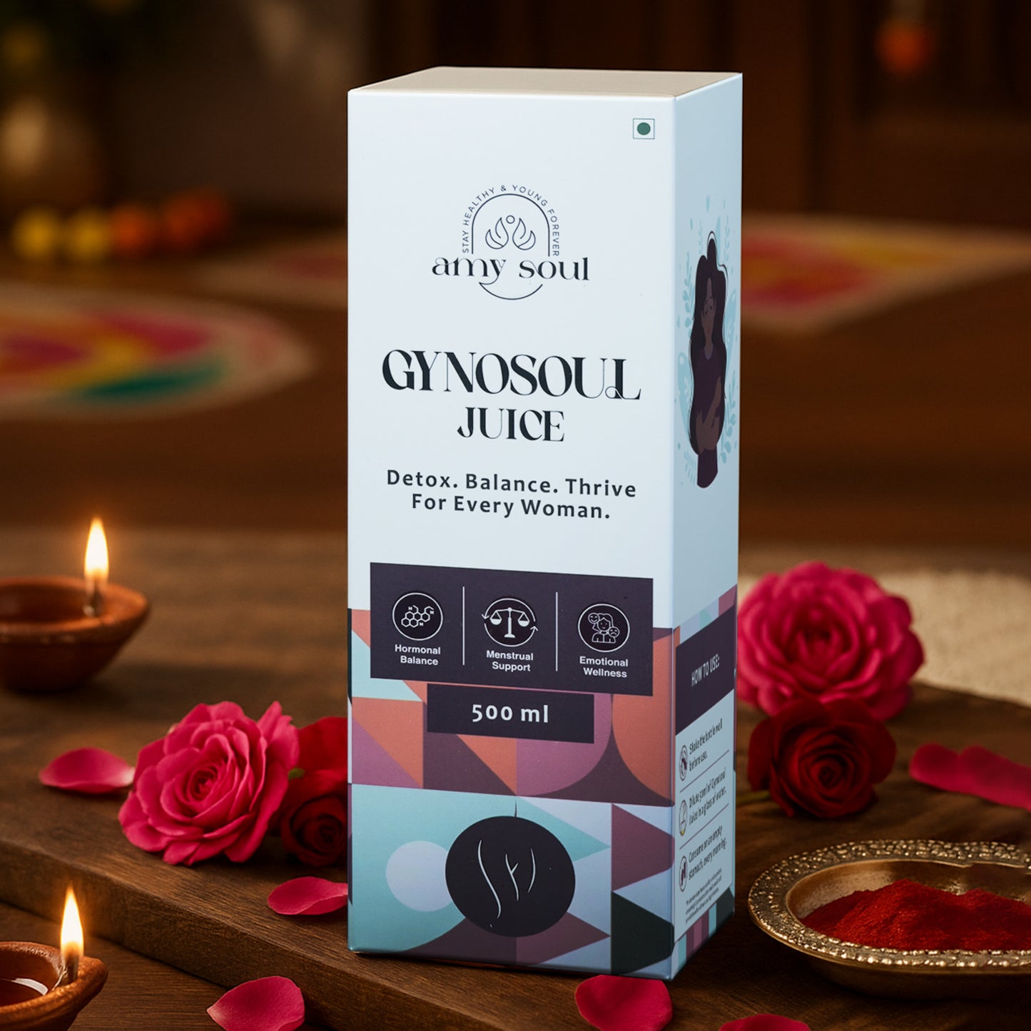 AmySoul Gynosoul Juice – Ayurvedic Hormonal Balance & Wellness Tonic for Women (500ml)