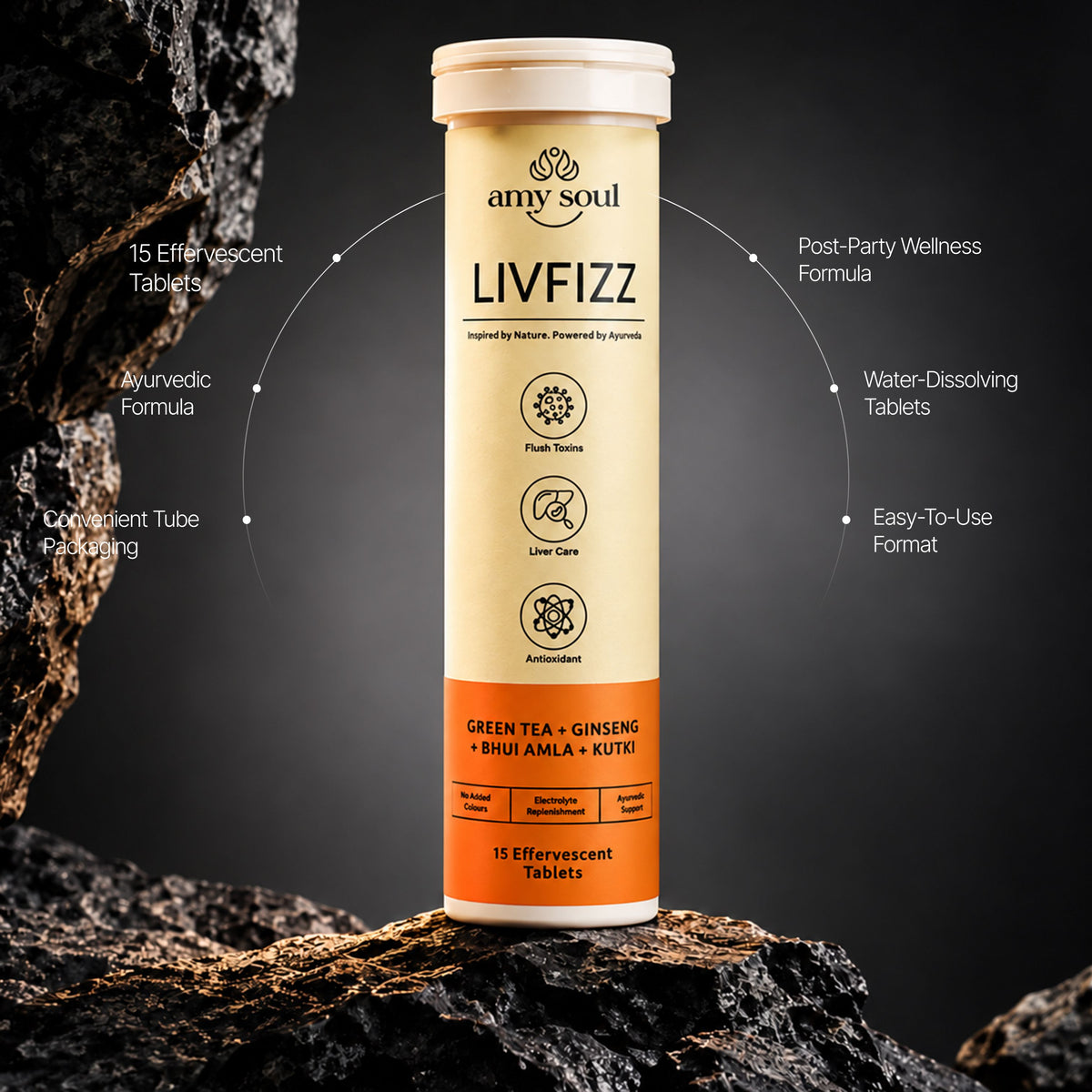 LivFizz – Ayurvedic Hangover Relief & Liver Detox Effervescent Tablets (15 Tabs)