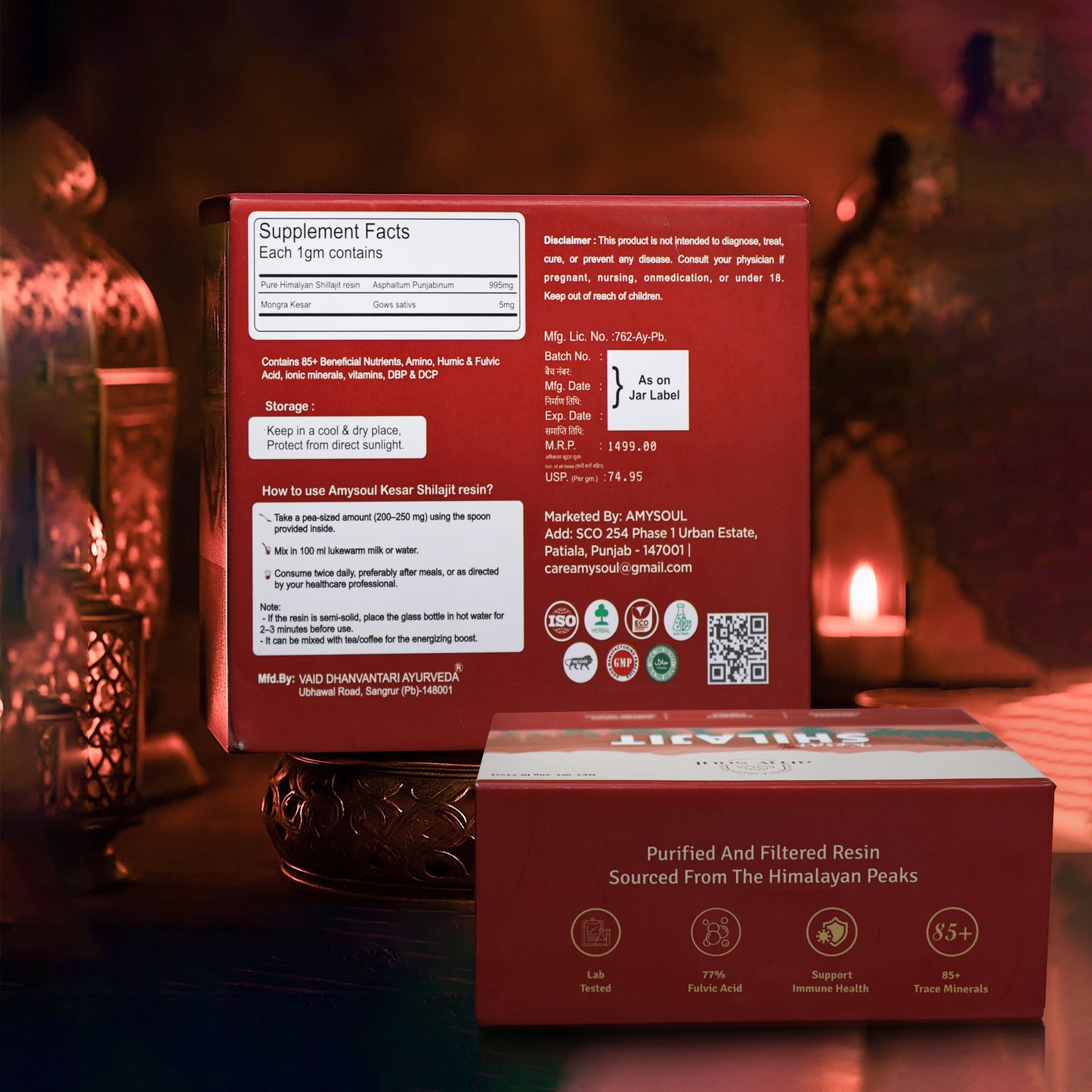 Kesar Yukt Shilajit – Ayurvedic Himalayan Shilajit with Saffron for Strength, Energy & Vitality (20g)