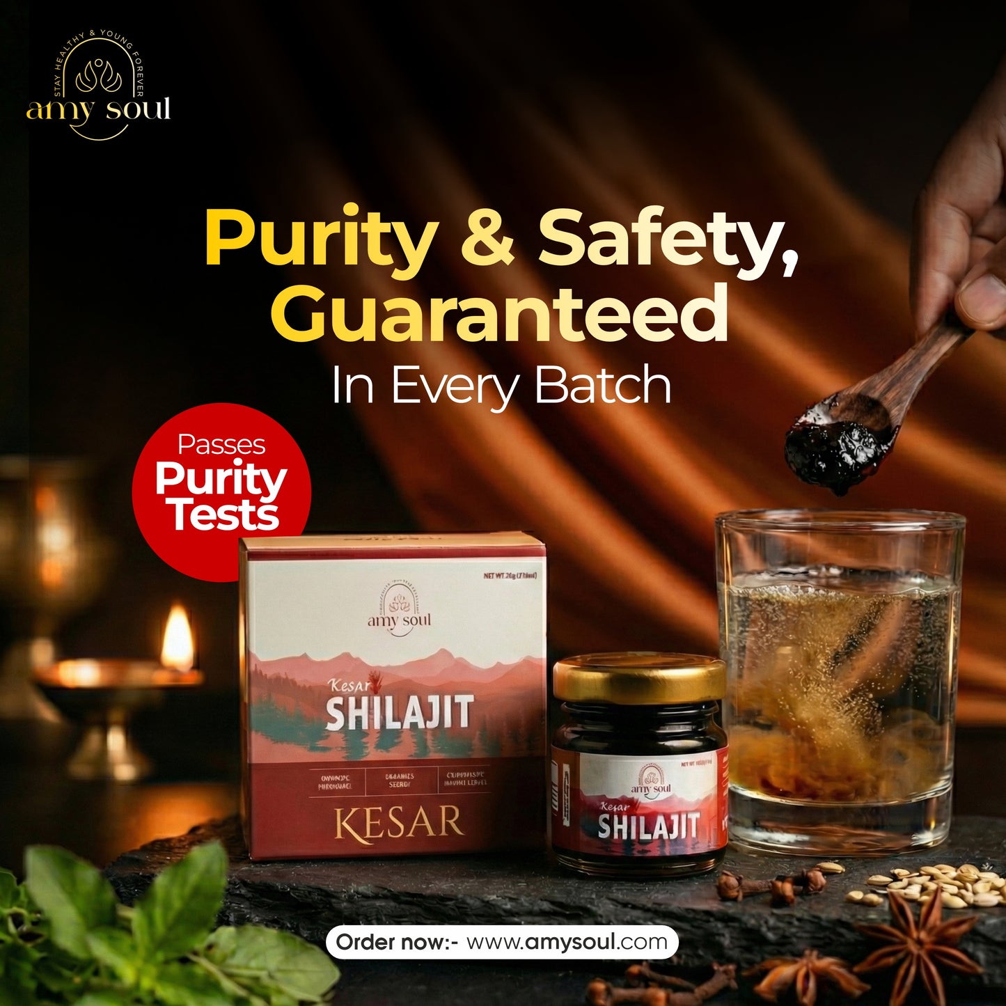 Kesar Yukt Shilajit – Himalayan Shilajit with Saffron for Strength, Energy & Vitality (20g)