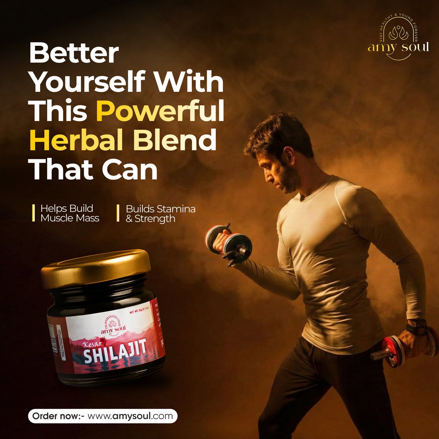 Kesar Yukt Shilajit – Himalayan Shilajit with Saffron for Strength, Energy & Vitality (20g)