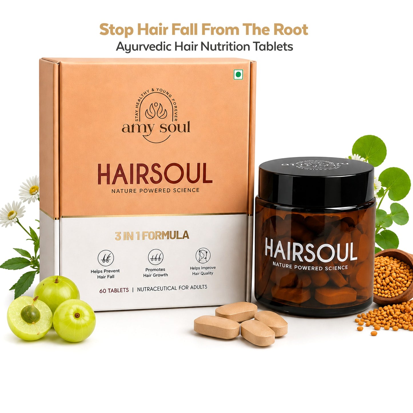 Hairsoul – Ayurvedic Hair Growth & Strengthening Tablets