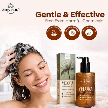 Amy Soul Velora Hair Cleanser – Manjista & Jasmine | Ayurvedic Strengthening Scalp Cleanser | 250ml